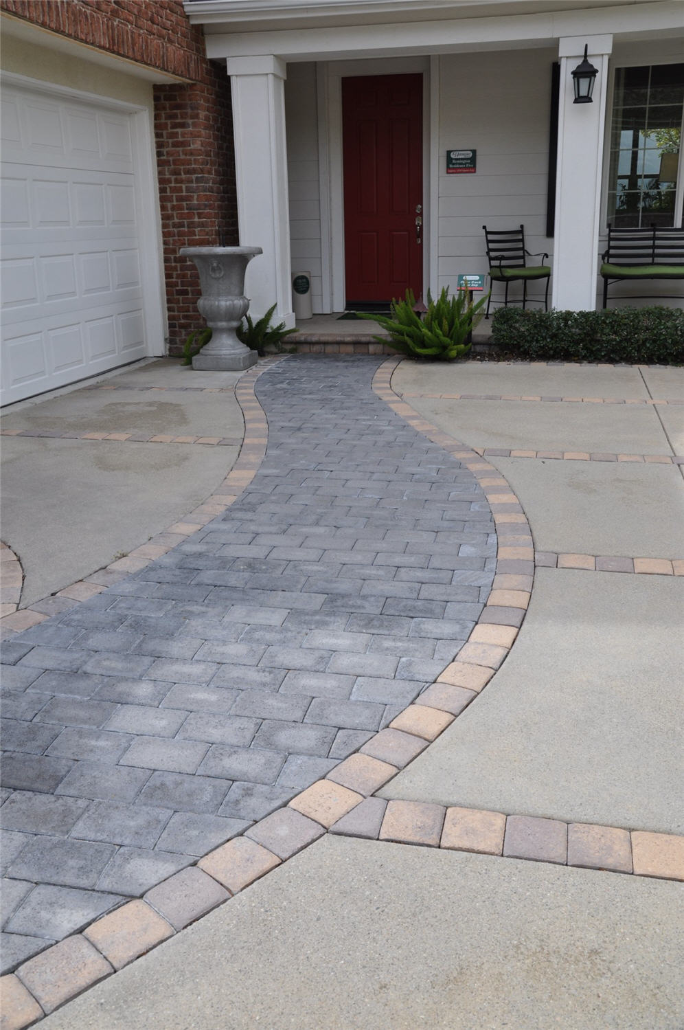 Brick and Concrete Driveway